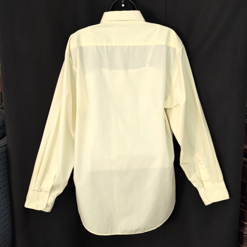 White and Butter Yellow Pinstriped Button-Up Shirt with Fish Embroidery - Picture 10 of 10